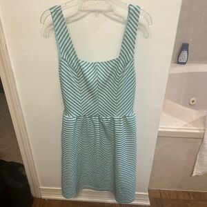 Alya Blue and Black Striped Mini Dress